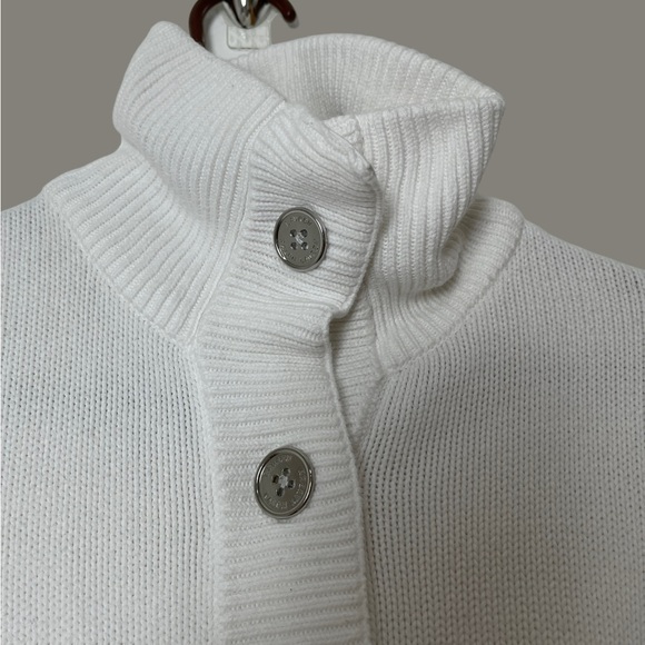 LRL Button Down Knitted Jacket Sweater With Pockets White Size M - Picture 3 of 10